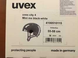 Kask UVEX  City 4 Mini me 55-58 cm, nowy nieużywany, Czarno-biały