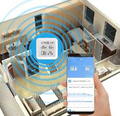 Cyfrowy czujnik temperatury i wilgotności -WiFi- aplikacja TUYA - 2szt