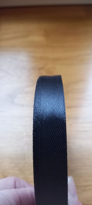 Wstążka satynowa 12mm nowa czarna