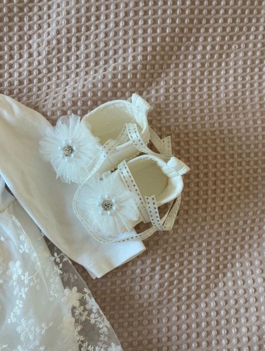 Zestaw na chrzciny sukienka + buty