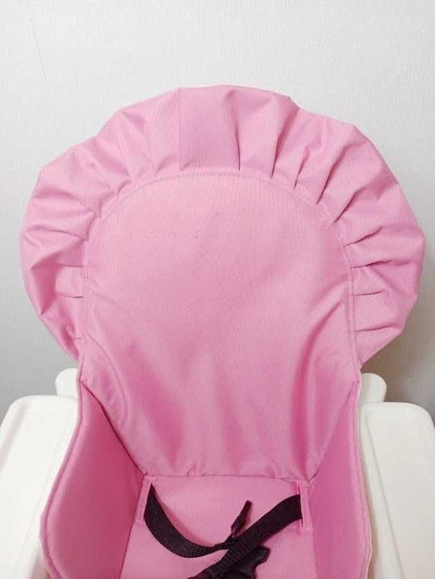 Wkładka, poduszka do krzesełka Ikea Antilop,-różowy z falbanką