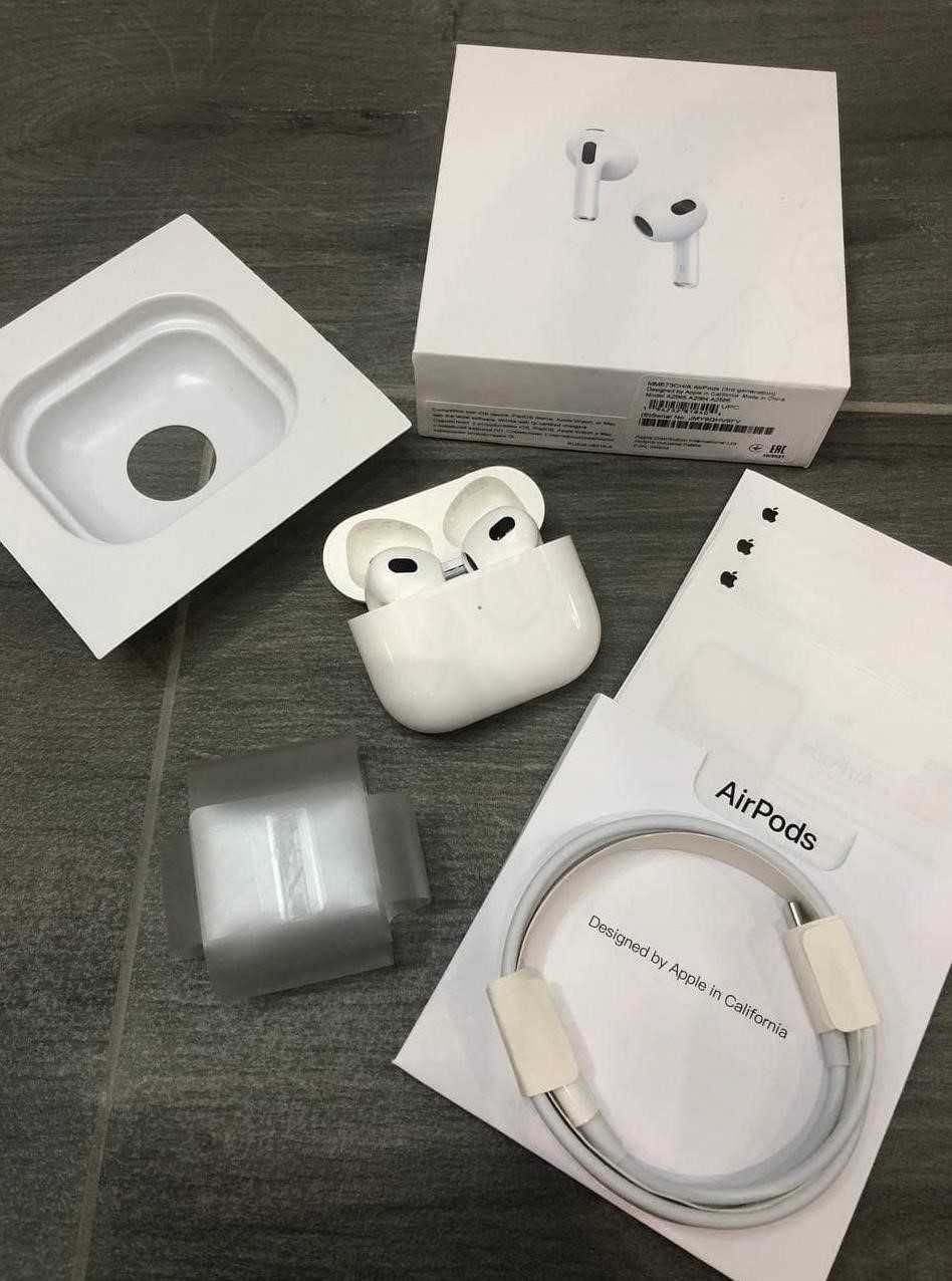 Навушники Apple AirPods 3 ЛЮКС якості. Чохол в подарунок