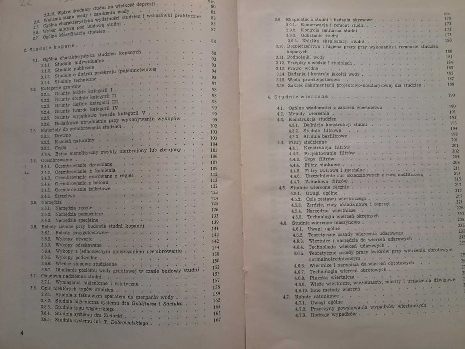 Studnie wiercone, kopane  wydanie II poprawione - spis -