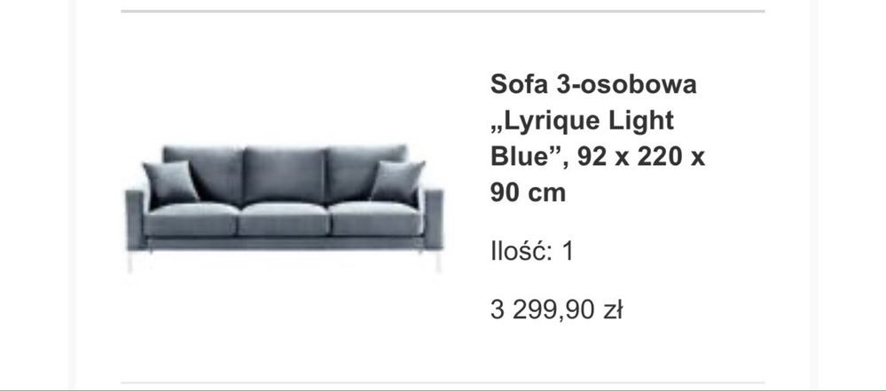 Sofa Lyrique Light Blue