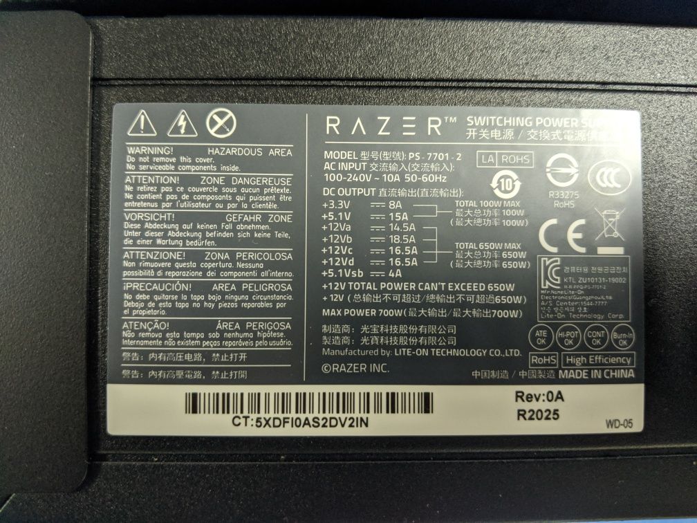 Razer Core X Chroma (open box) - бокс для внешней видеокарты eGPU eGFX