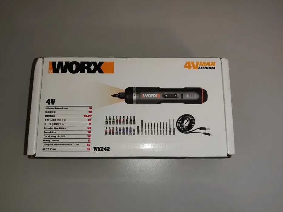 Nowy akumulatorowy wkrętak WORX WX242 4V – USB-C, LED, 12 bitów