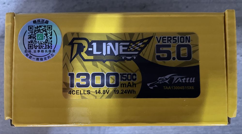 Акумулятор Tattu 1300 mAh 4S 150C 14,8V R-Line Version 5,0 Lipo XT60