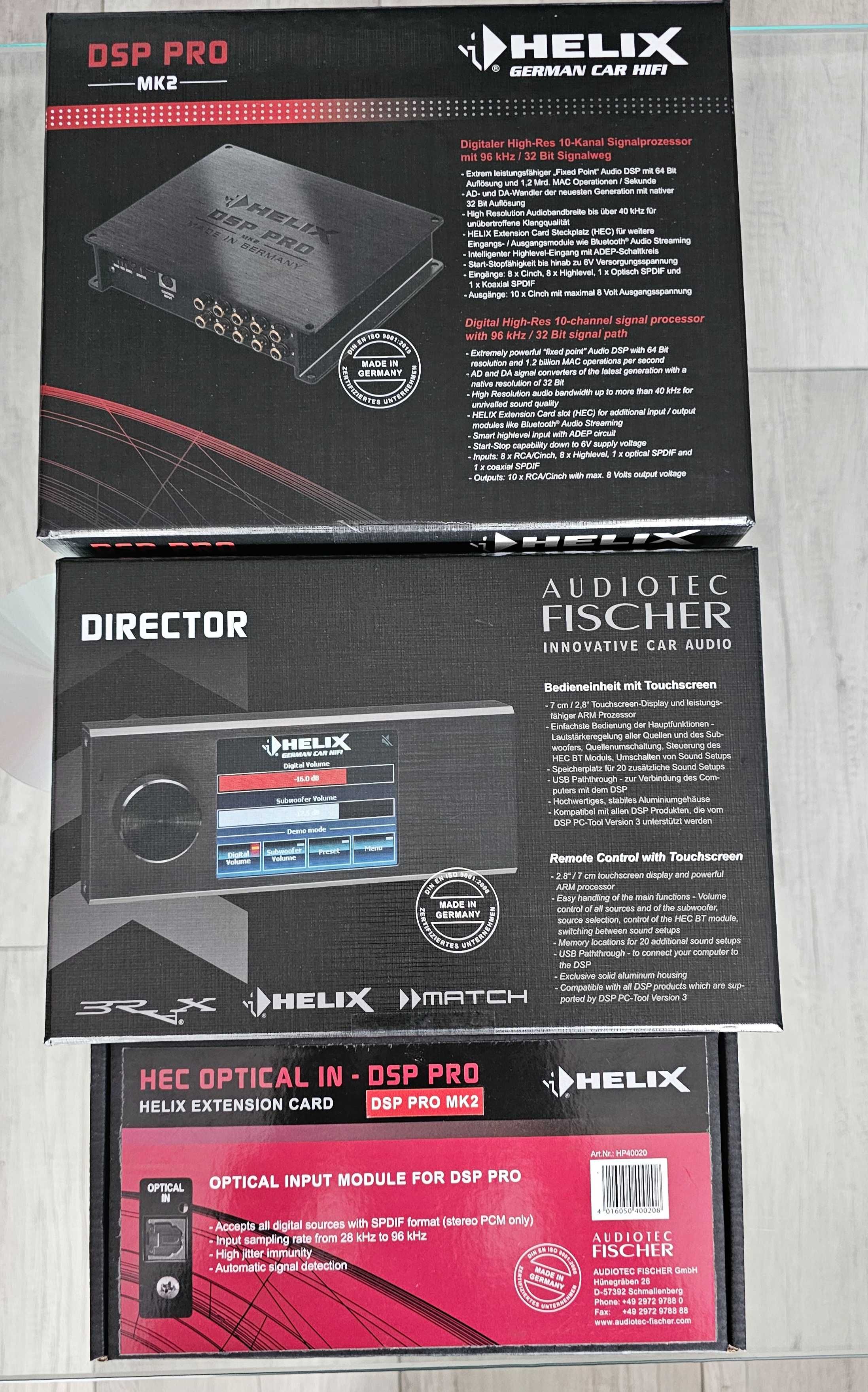 Procesor Helix DSP PRO MK2 plus RUX oraz karta HEC Optical IN