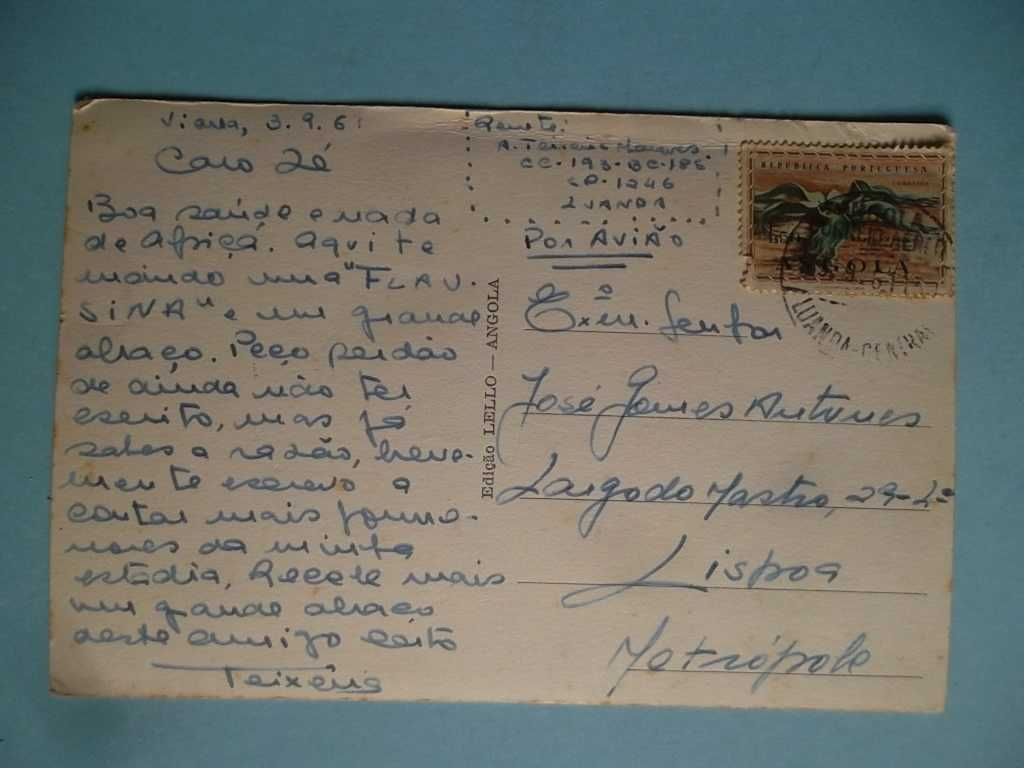 Postal antigo de ANGOLA - 1961