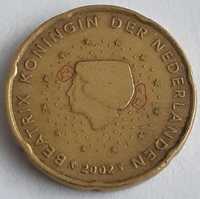 20 Euro Cent 2002 destrukt Holandia moneta kolekcjonerska