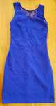 Elegancka chabrowa sukienka Zara S 36 z odkrytymi plecami
