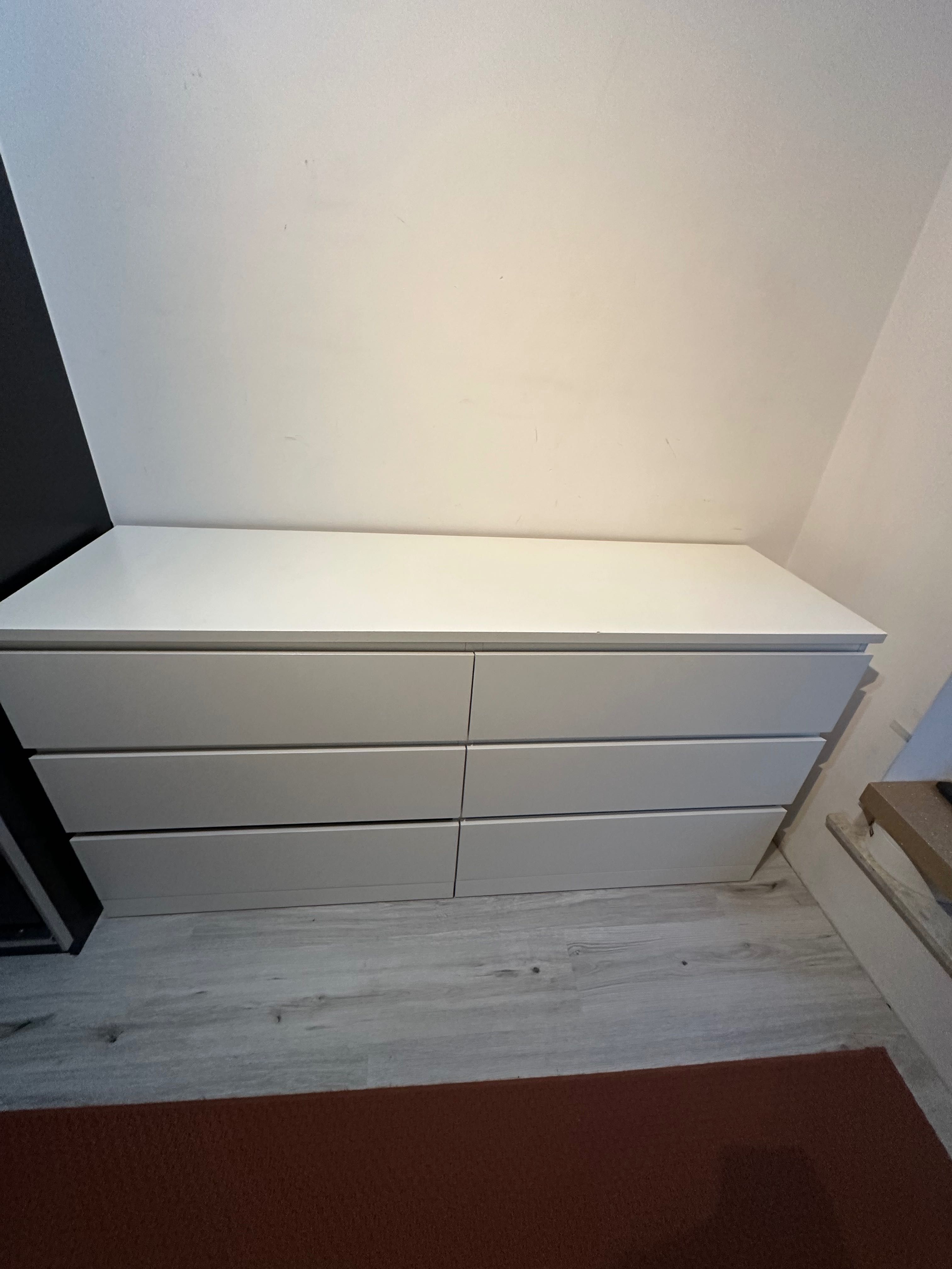 Komoda MALM biała, 6 szuflad, 160 cm