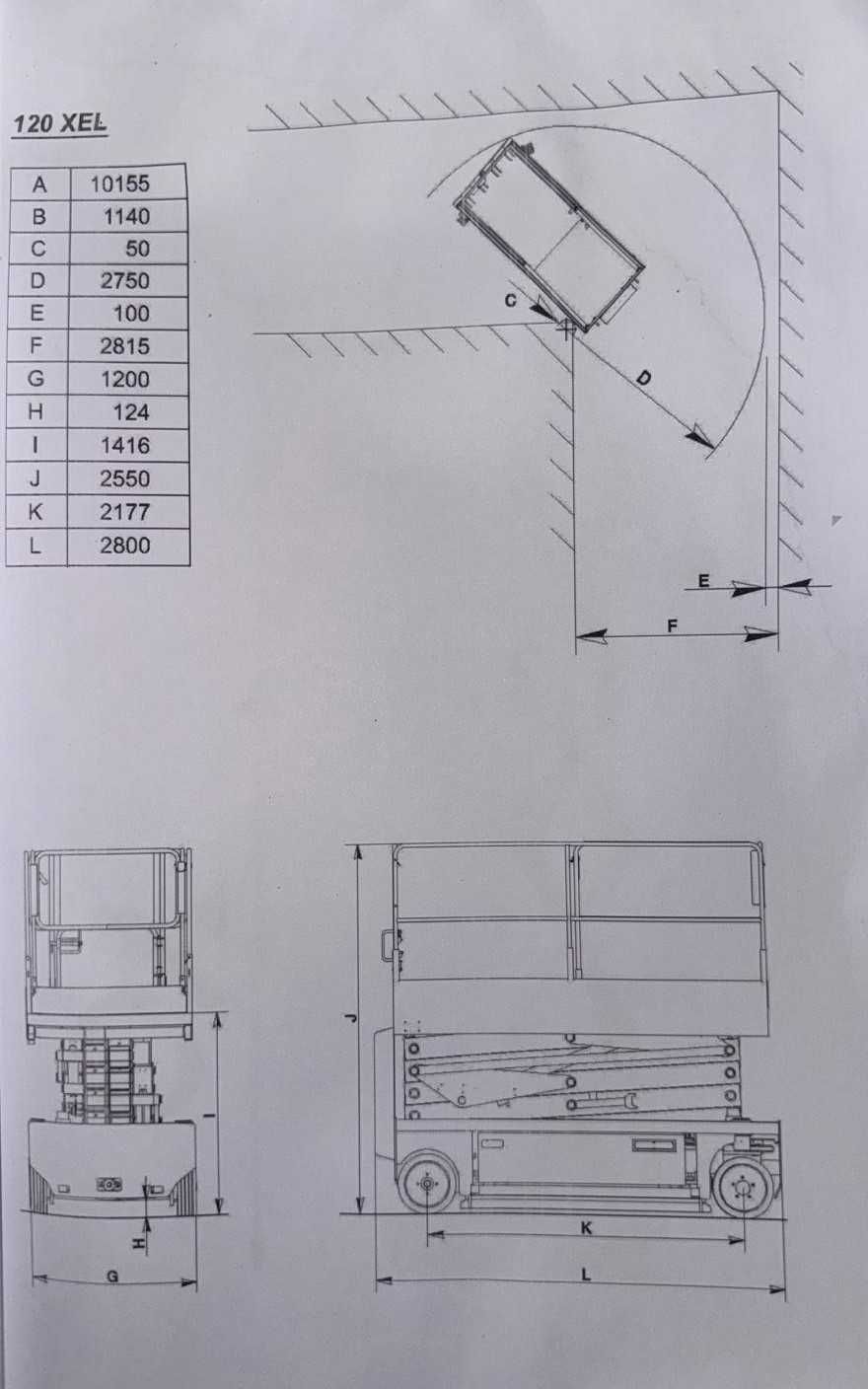 Plataformas Elevatória Elétrica 12,2 mts