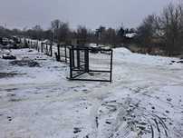 Brama harmonijkowa, brama łamana, mechanizm składania bramy