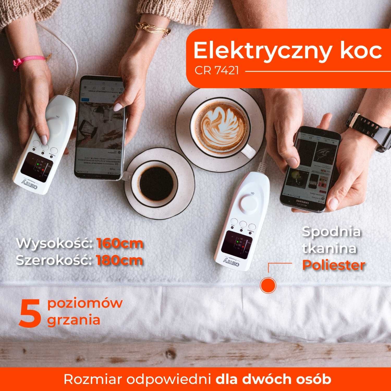 Elektryczny koc podkładowy z czasomierzem "CAMRY" CR 7421