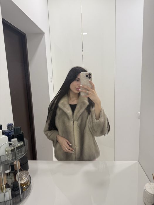 Шуба норкова блакитна