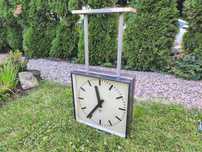 Zegar kolejowy obustronny Pragotron 43cm x 43cm UNIKAT oryginał pkp