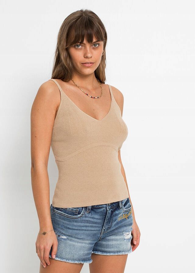Top dzianinowy beżowy r.32/34