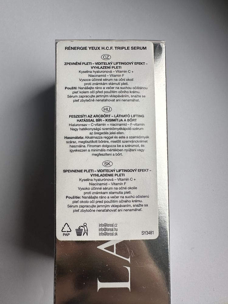 Lancôme Rénergie H.C.F. Triple Serum pod oczy 20 ml nowy w folii