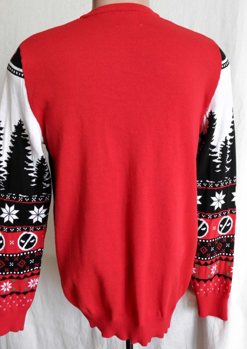 Чоловічий светр новорічний Дедпул Deadpool червоний санта світер XL