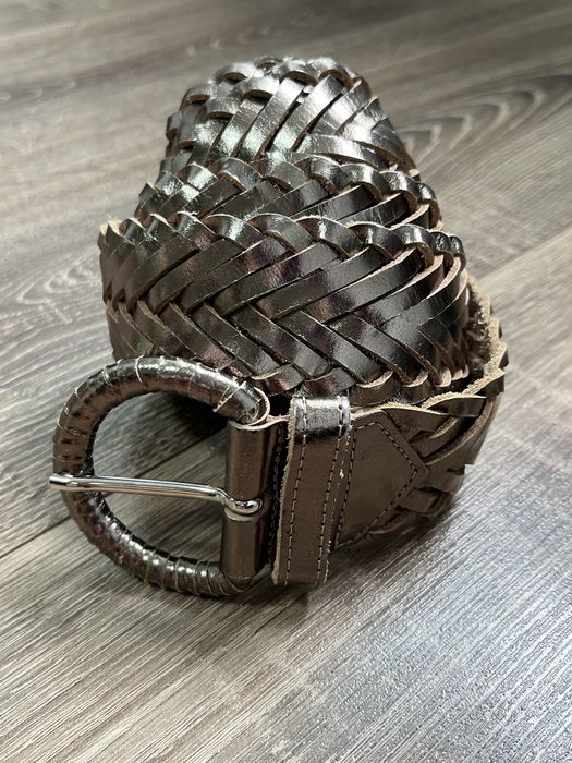 Шкіряний , плетений  жіночий пояс , ремінь
