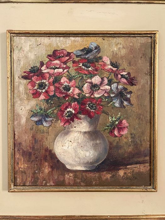 Obraz  50x48 Olej George Walsh XX w Vinatge Rama Stara