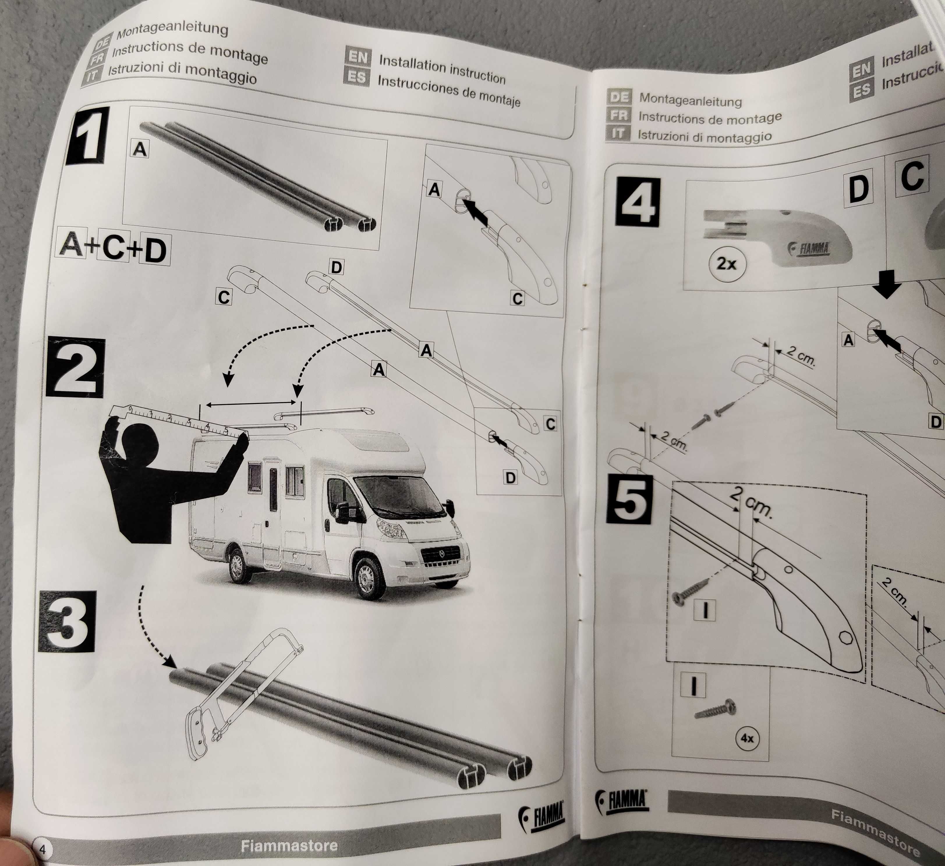 Relingi dachowe FIAMMA ROOF RAIL do campera lub przyczepy NOWE