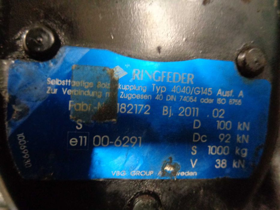 Hak sprzęg zaczep automatyczny przyczepy RINGFEDER 4040/G145