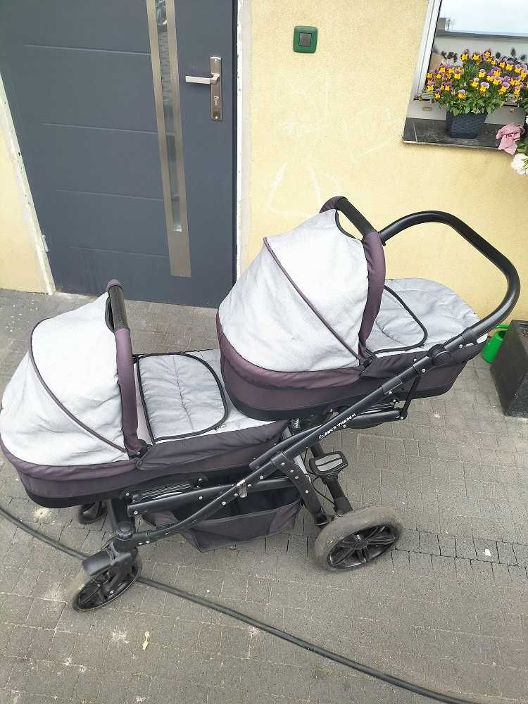 Wózek bliźniaczy jeden za drugim gondola