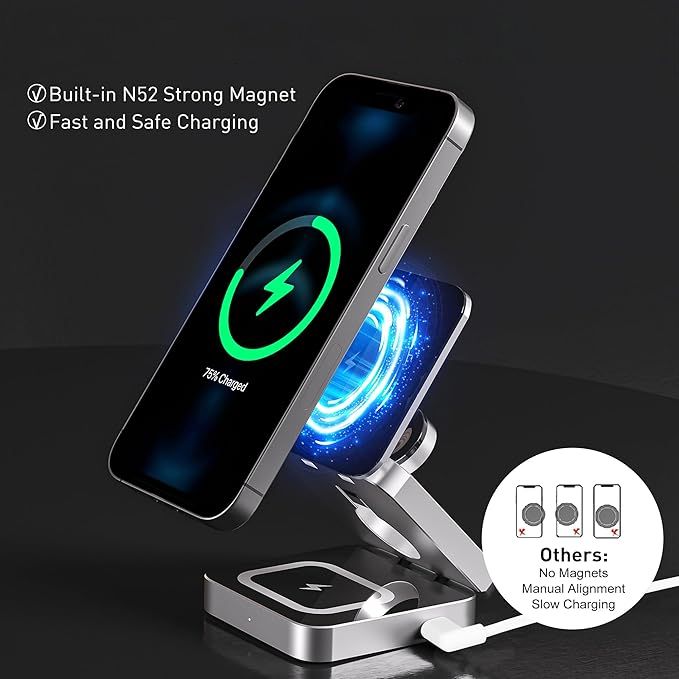 Magnetyczna Stacja Ładowania Kuject 3 W 1 Do Urządzeń Apple