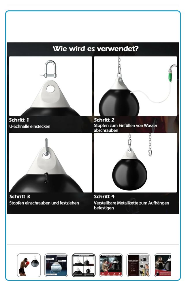 Aqua bag 2.0 Wodny worek bokserski 50kg treningowy na wodę M/45 18”
