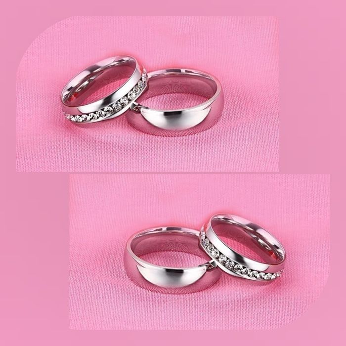Pełna Blasku Srebrna Para Ślubnych Obrączek