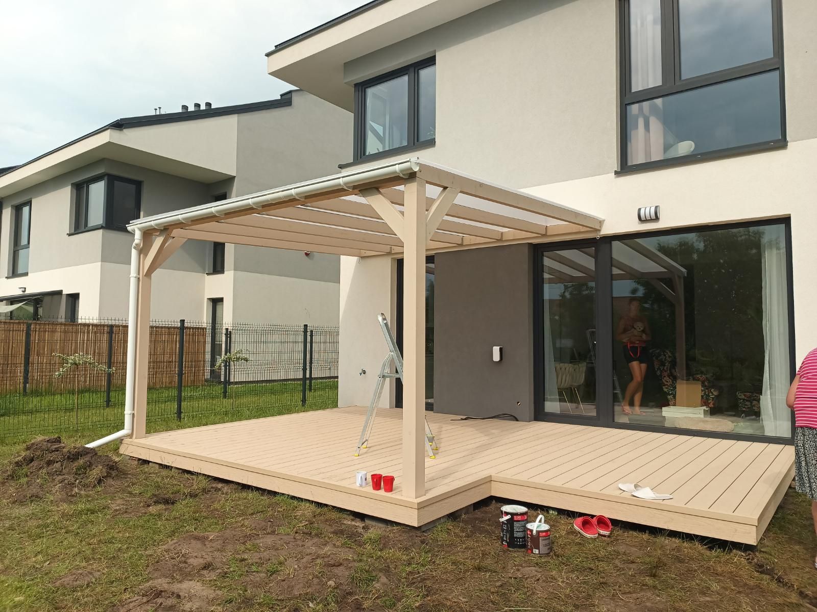 Zadaszenie tarasu pergola poliwęglan komorowy