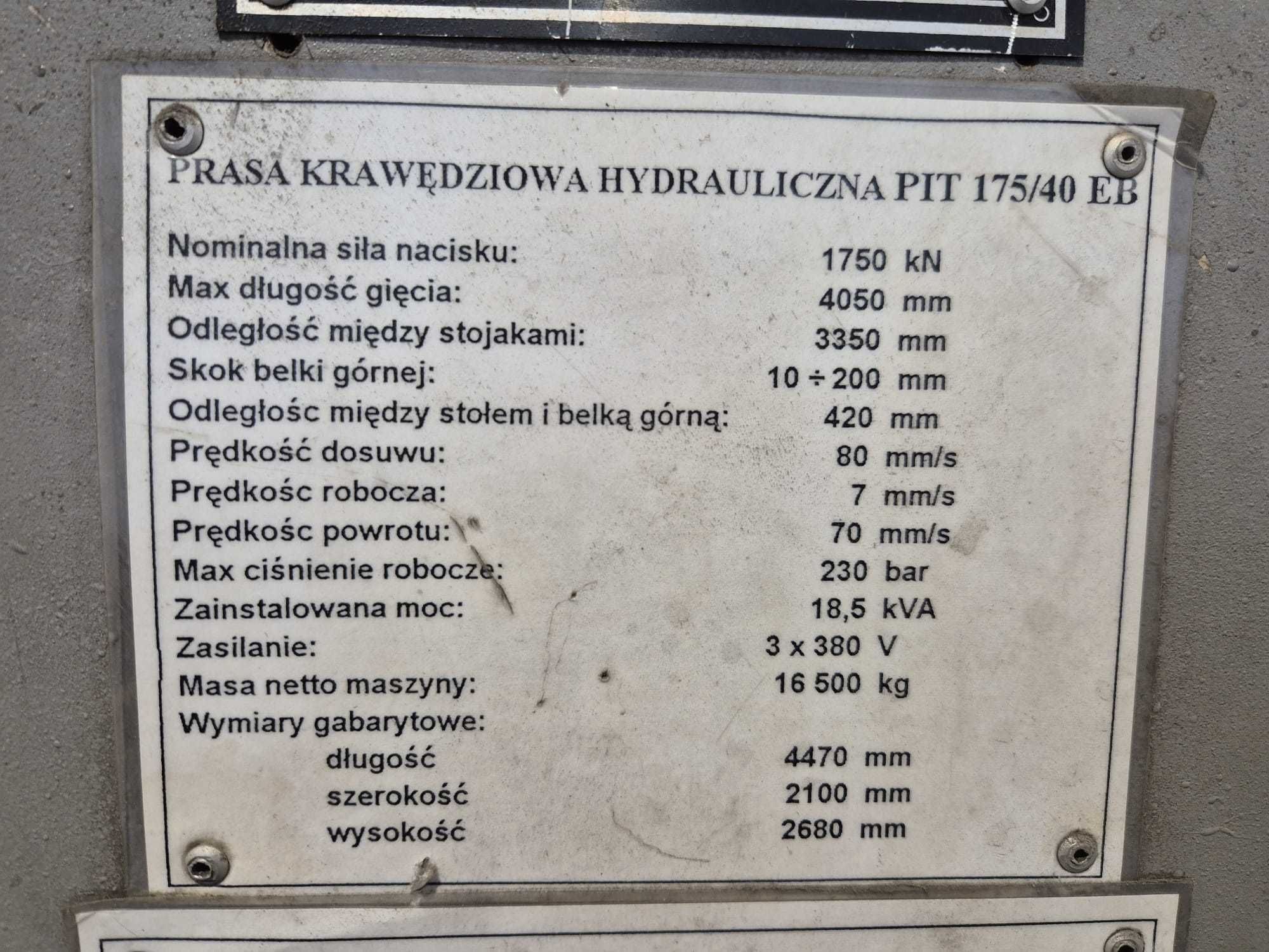 Prasa krawędziowa PIT 175/40