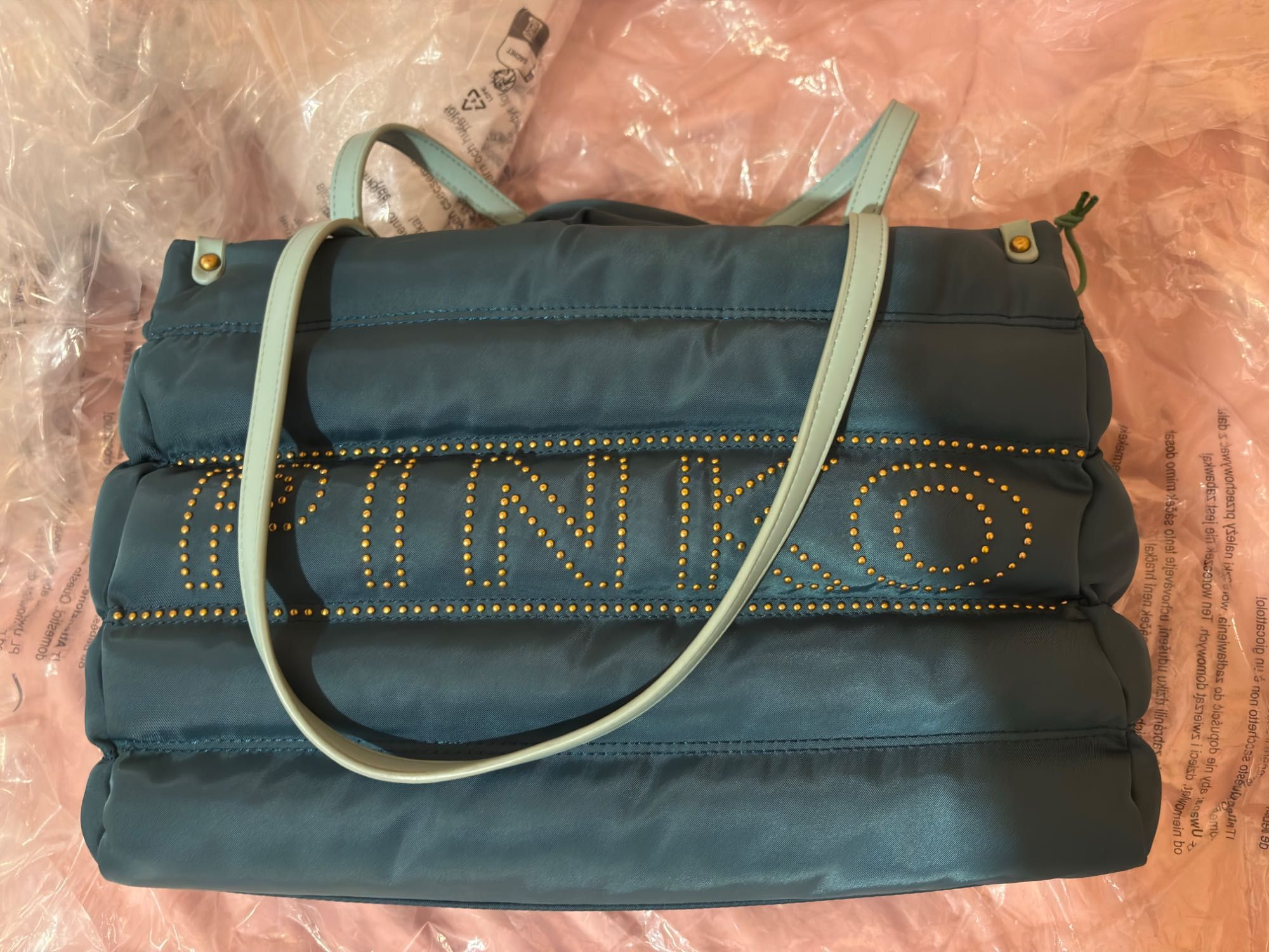 Torebka shoper PINKO morska zieleń cudna.!