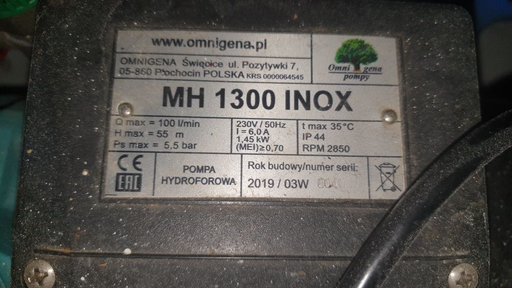Hydrofor z pompą