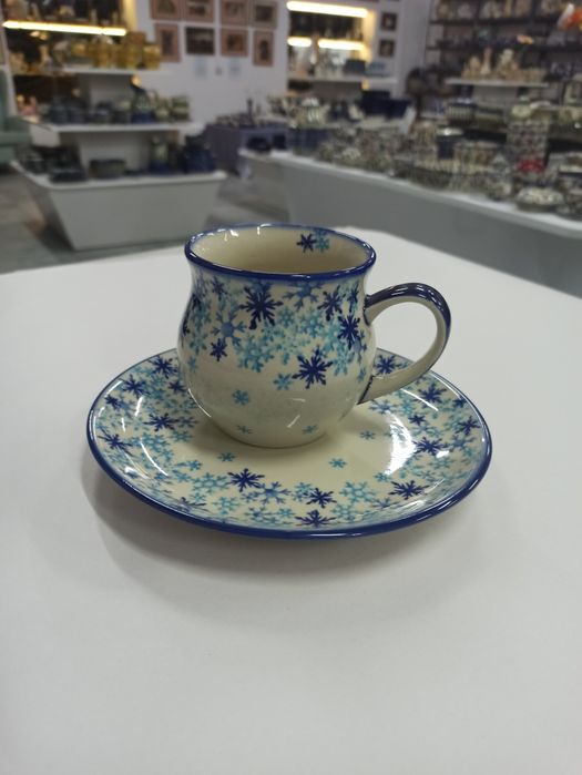 Zestaw kubek 350 ml plus talerzyk 19 cm Ceramika Bolesławiec