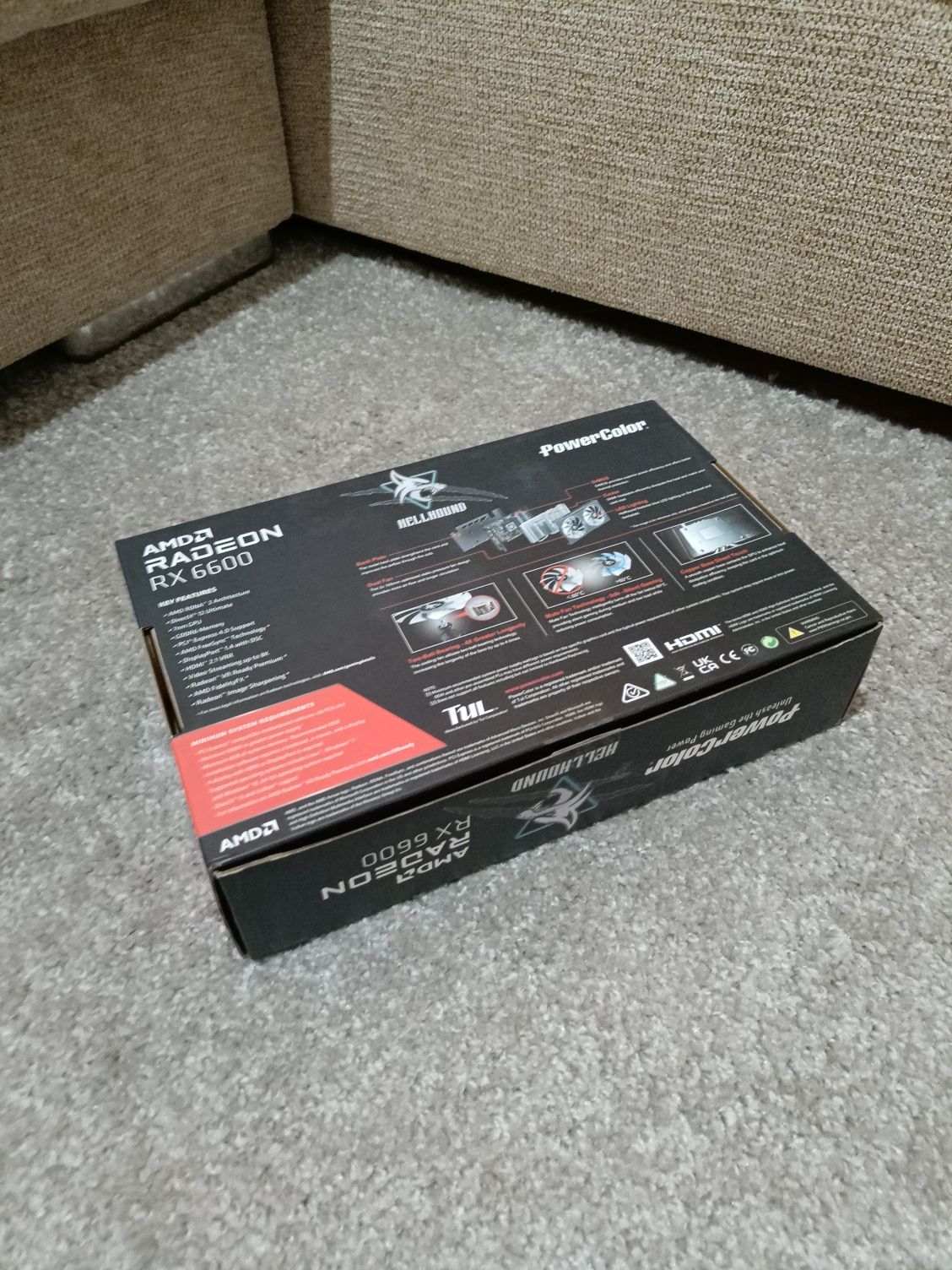 Caixa GPU HellBound PowerColor Rx6600
