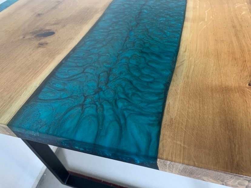 NOWY Stół dębowy z żywicy epoksydowej 80cm x 170cm