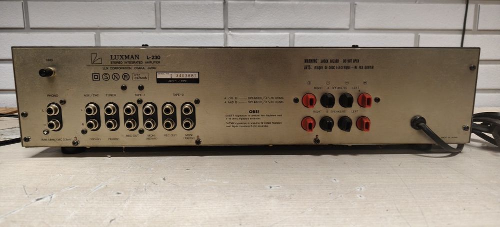 Wzmacniacz LUXMAN L-230. Duo B circuit. Audiofilski