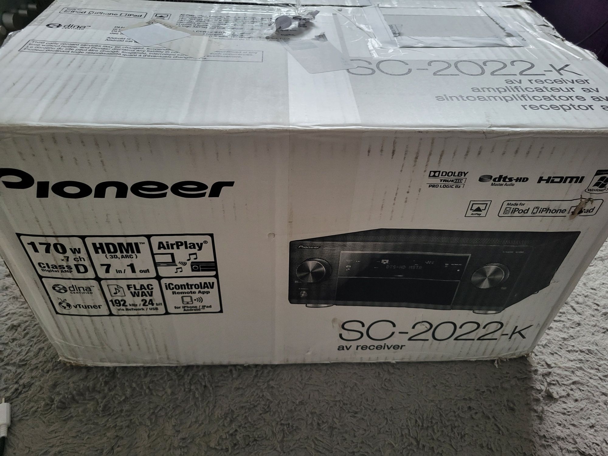 Amplituner Pioneer sc-2022-k pilot, karton, mikrofon,  zestaw