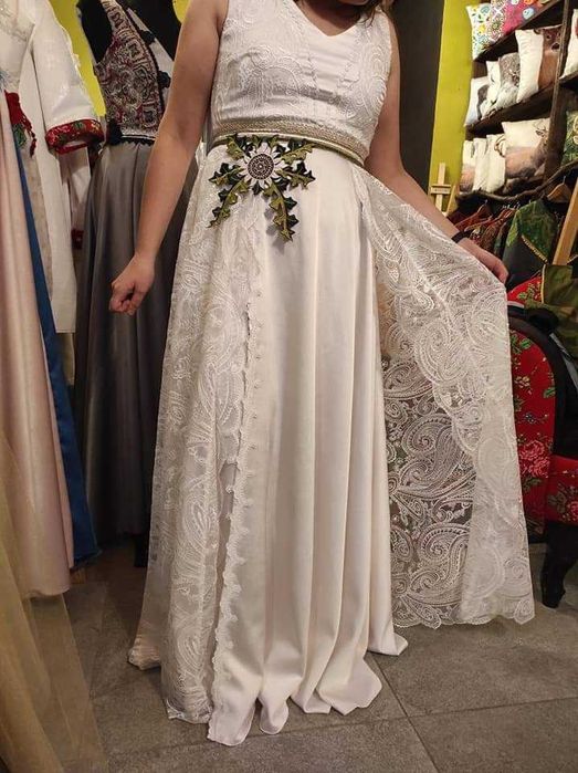 Suknia ślubna Boho koronkowa Folk Design