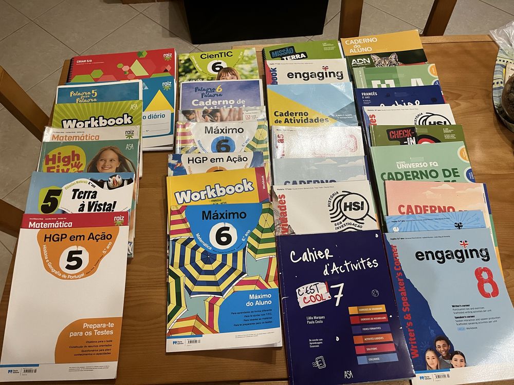 Livros de Fichas/Cadernos de atividades 5, 6, 7 e 8 ano