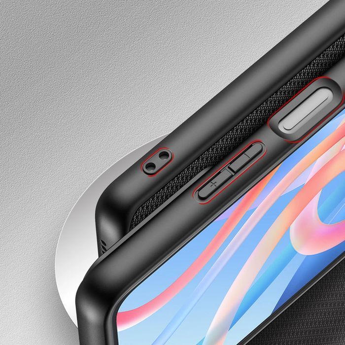 Dux Ducis Fino etui pokryte nylonowym materiałem Poco M4 Pro 5G czarny