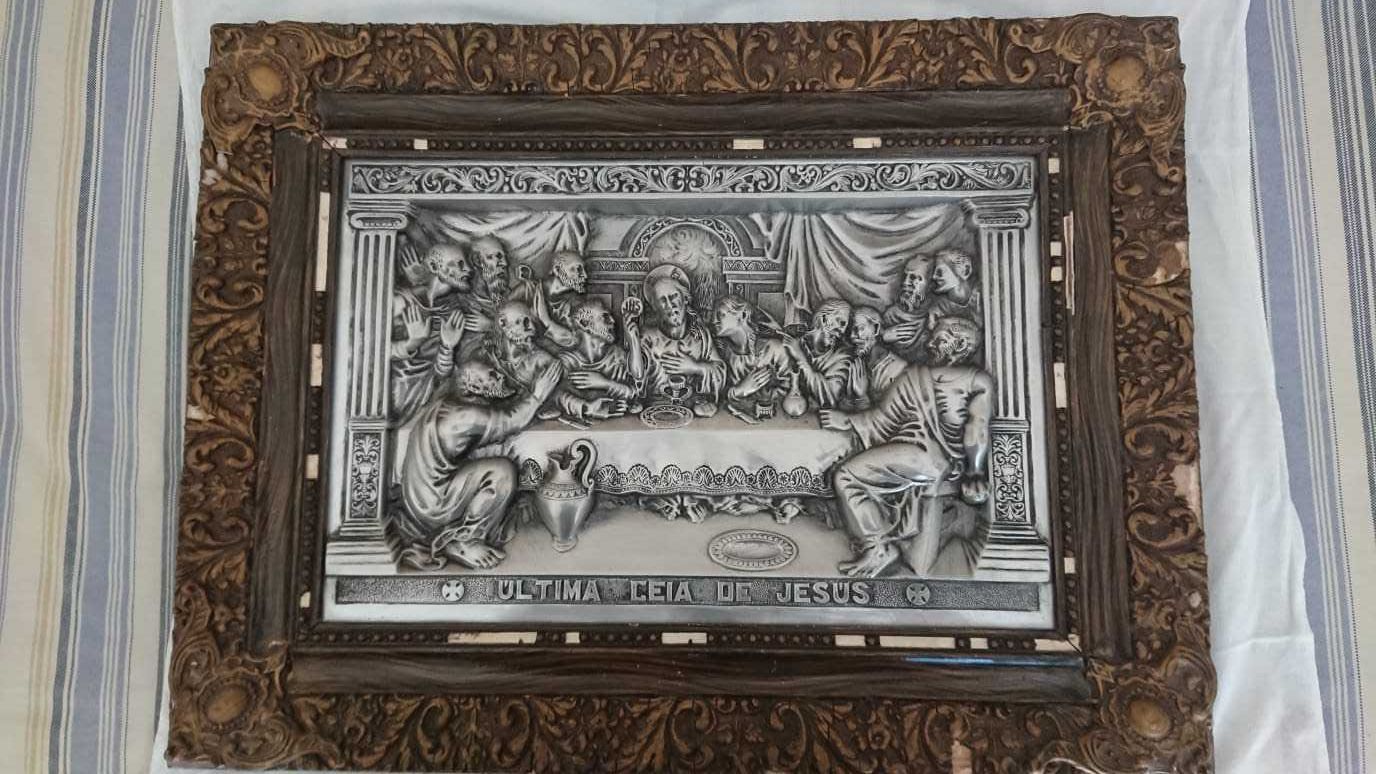 Ultima Ceia de Jesus - em Estanho