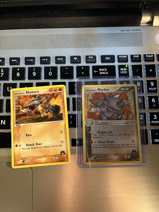 Karty pokemon oryginalne starsze zestaw Team Aqua Magma Rhyhorn Rhydon