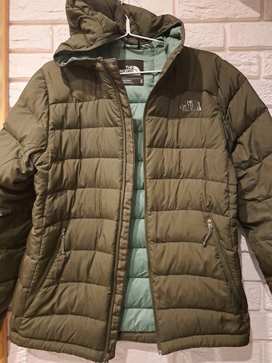 Puchowa kurtka TheNorthFace M z kapturem