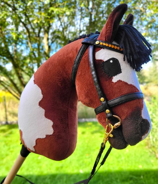 Konik Hobby Horse A4 ręcznie szyty z minky, zestaw z ogłowiem #22