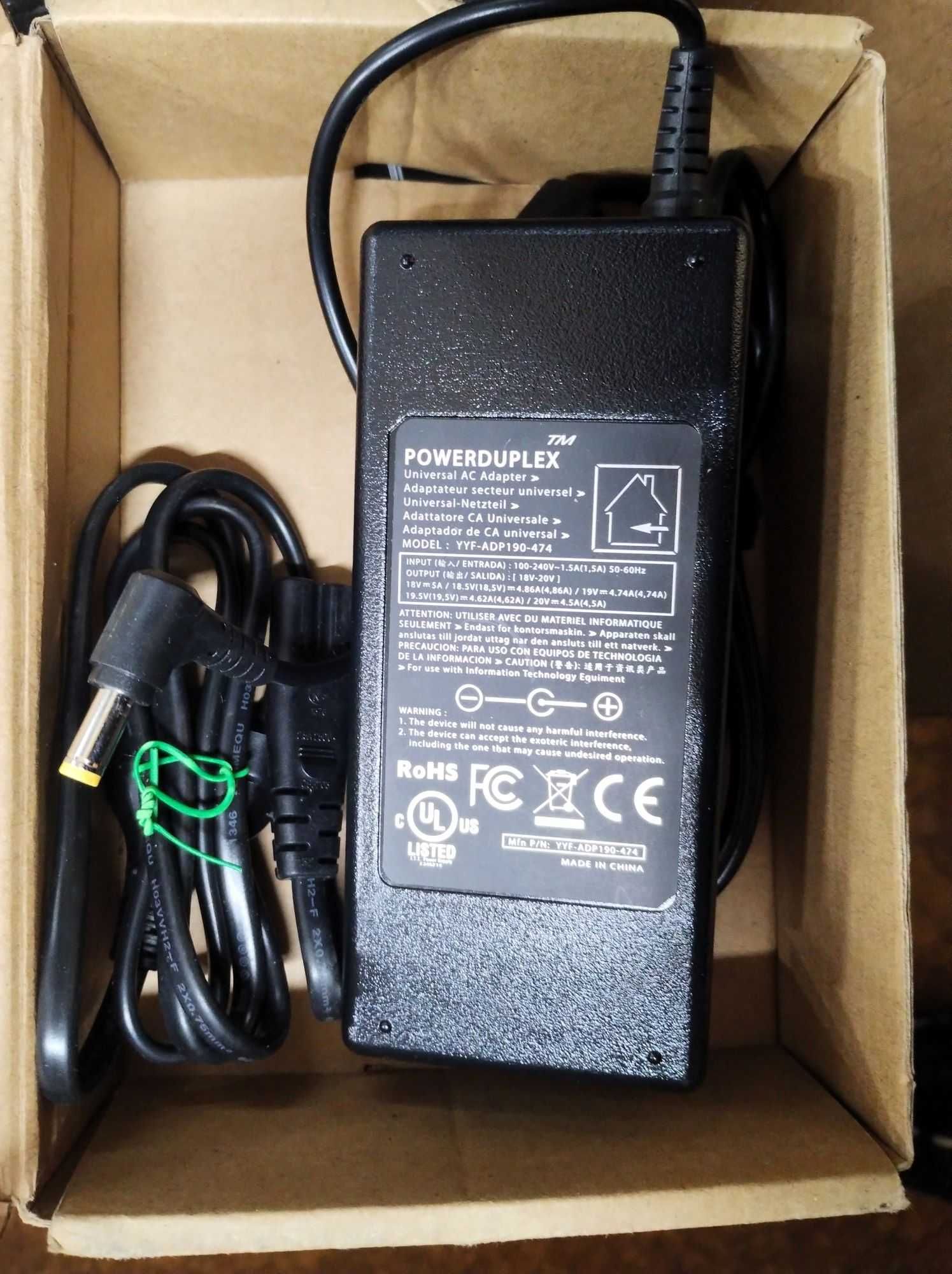 Uniwersalny zasilacz sieciowy Powerduplex Model YYFADP190 18V-20V