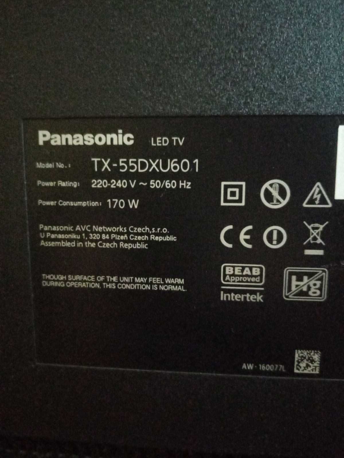 Panasonic TX-55DXU601 Uszkodzony Wysyłka